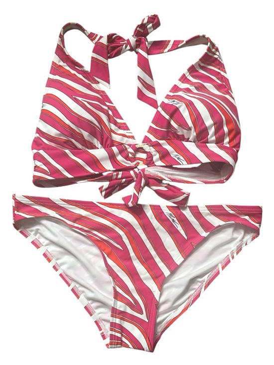 Michael Kors Other - Michael Kors Pink and White Striped Halter Bikini Set Size Medium NWT